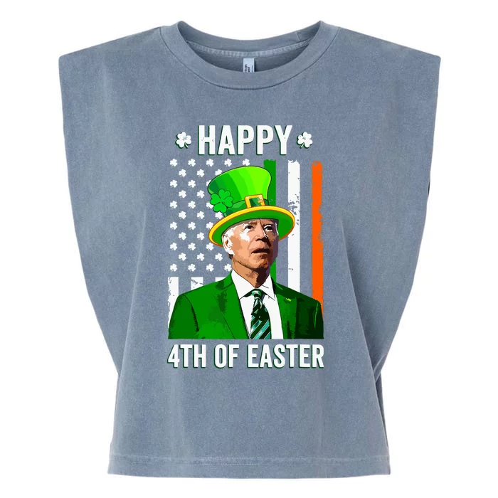 Happy 4th Of Easter Funny Joe Biden St Patricks Day Garment-Dyed Women's Muscle Tee