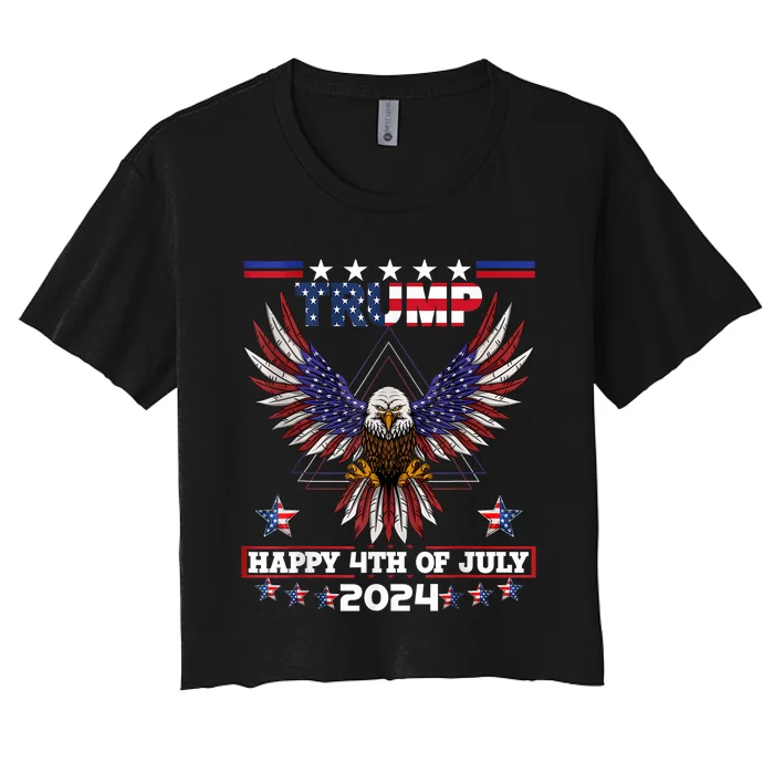 Happy 4th Of July Trump Women's Crop Top Tee