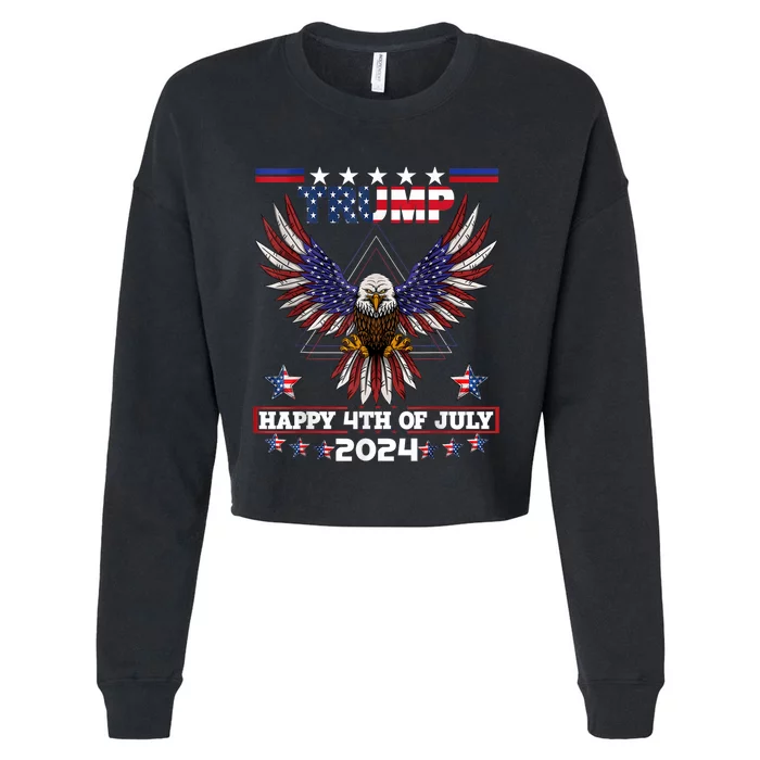 Happy 4th Of July Trump Cropped Pullover Crew