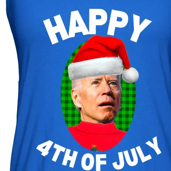 Happy 4th Of July Funny Christmas Xmas Joe Biden President Gift Ladies Essential Flowy Tank