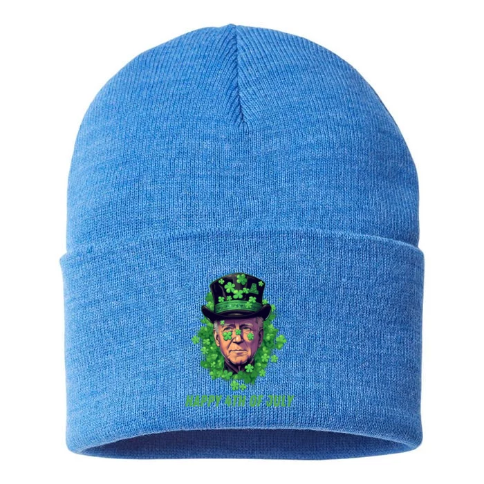 Happy 4th Of July Joe Biden Funny St PatrickS Day Irish Great Gift Sustainable Knit Beanie