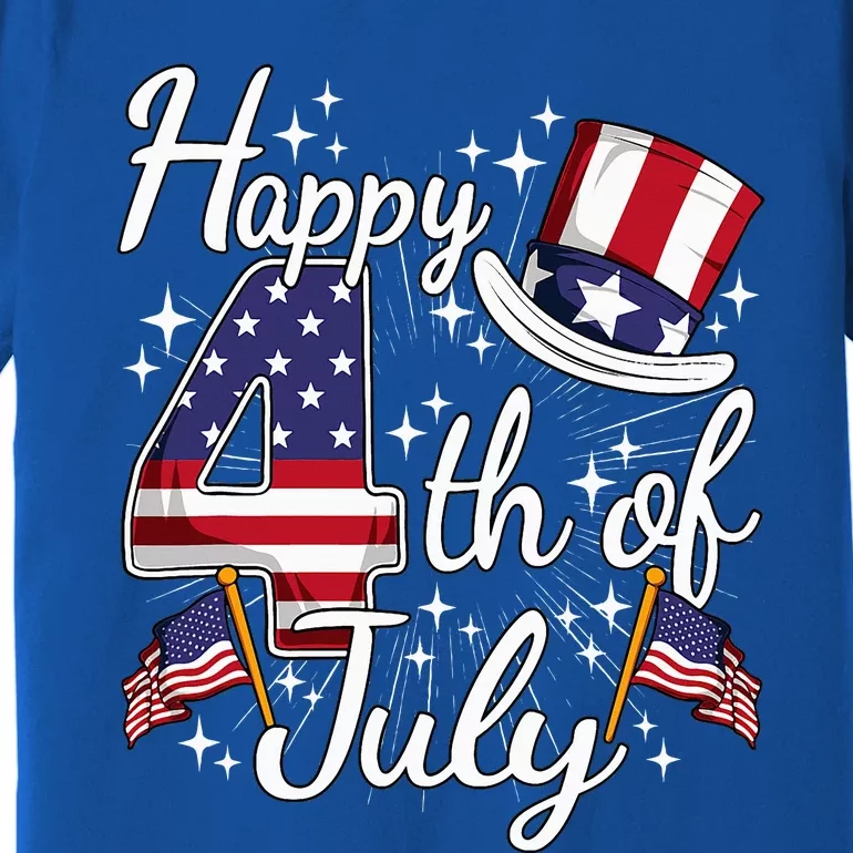 Happy 4th Of July Patriotic American Flag Usa Premium T-Shirt