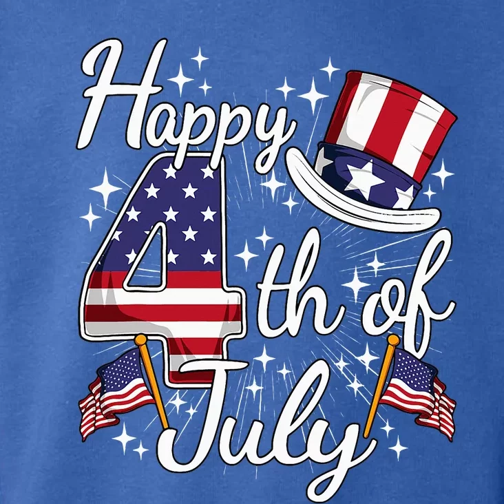 Happy 4th Of July Patriotic American Flag Usa Toddler Hoodie