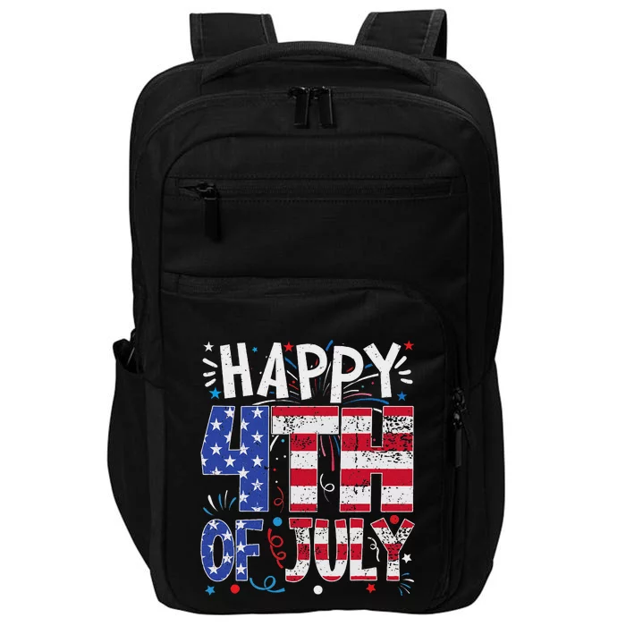 Happy 4th Of July Patriotic American Us Flag 4th Of July Impact Tech Backpack