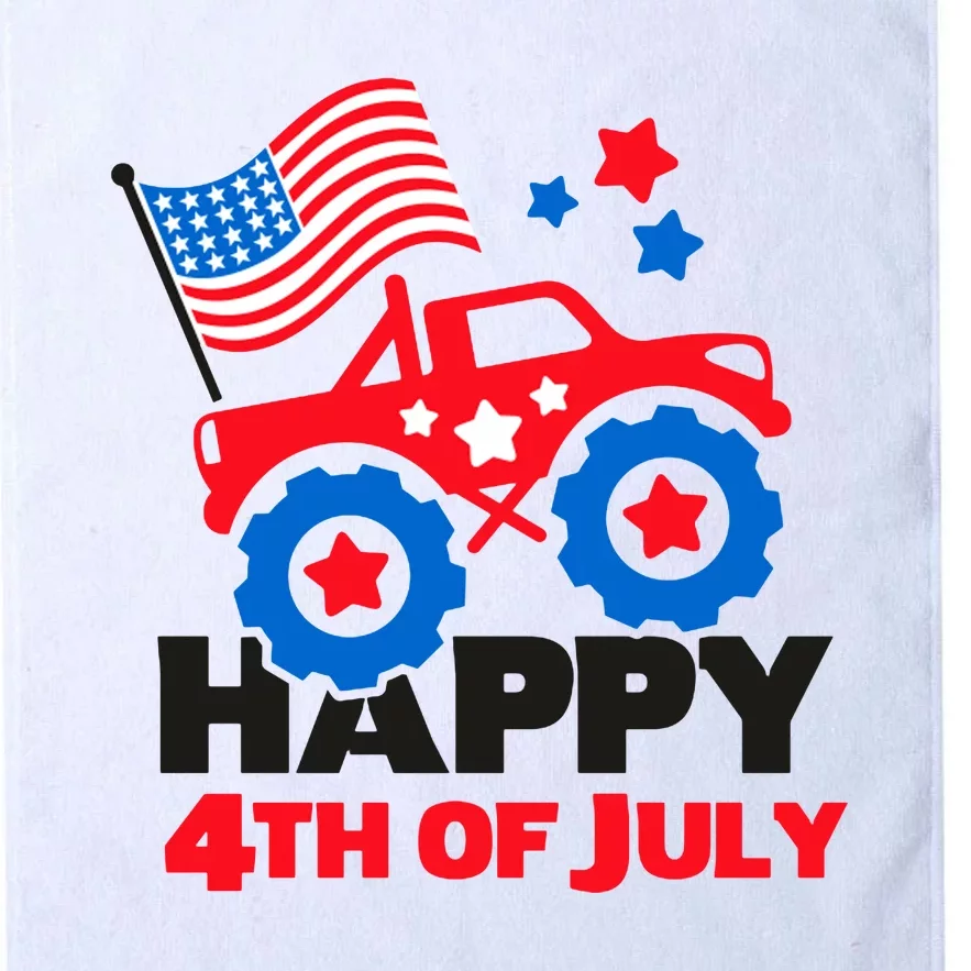 Happy 4th Of July Monster Truck American Flag Platinum Collection Golf Towel