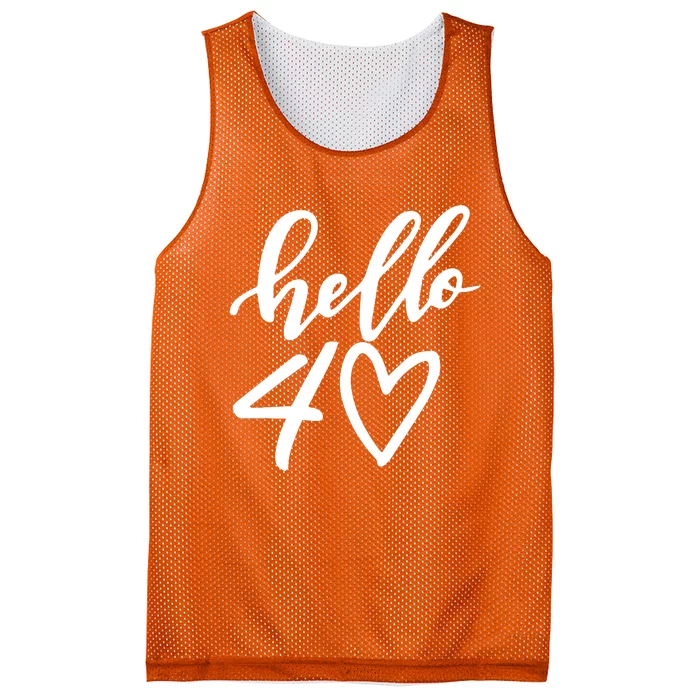 Hello 40 To 70 Age Birthday Mesh Reversible Basketball Jersey Tank