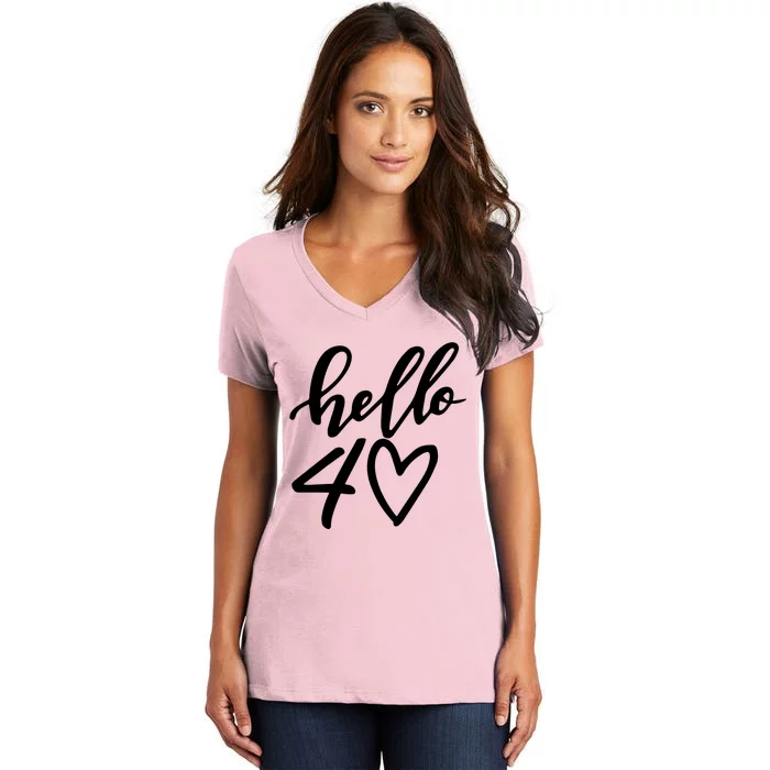 Hello 40 To 70 Age Birthday Women's V-Neck T-Shirt