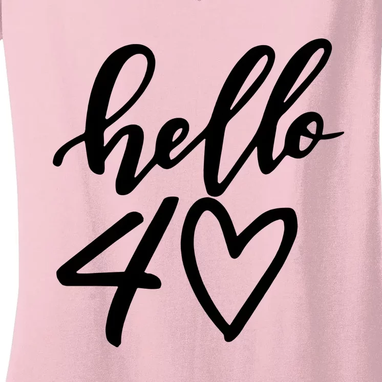 Hello 40 To 70 Age Birthday Women's V-Neck T-Shirt