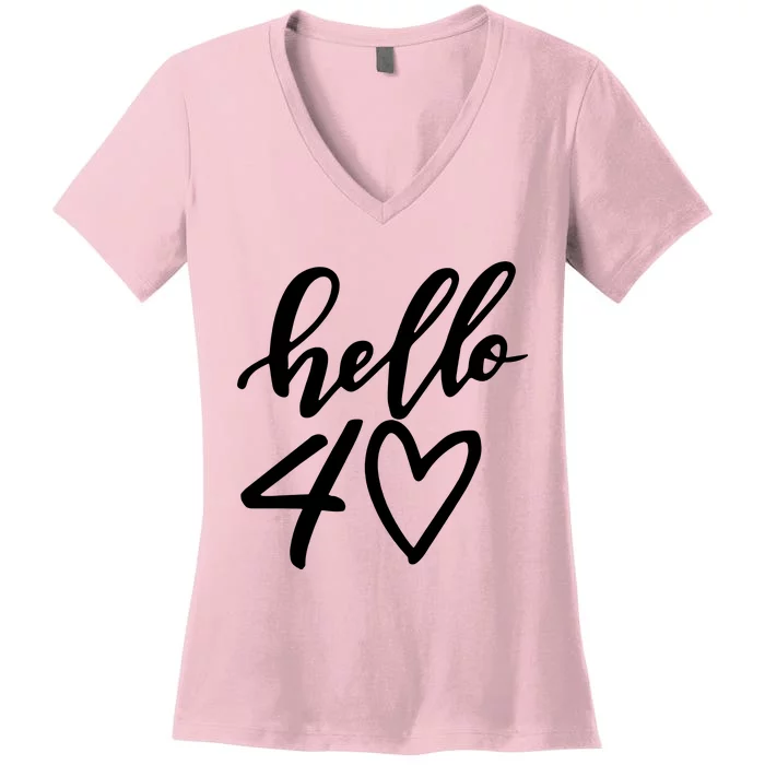 Hello 40 To 70 Age Birthday Women's V-Neck T-Shirt