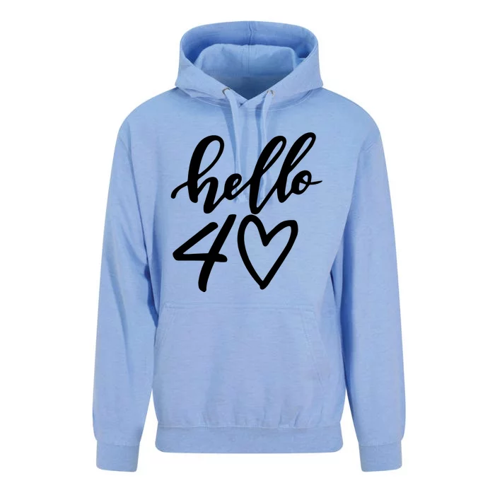 Hello 40 To 70 Age Birthday Unisex Surf Hoodie