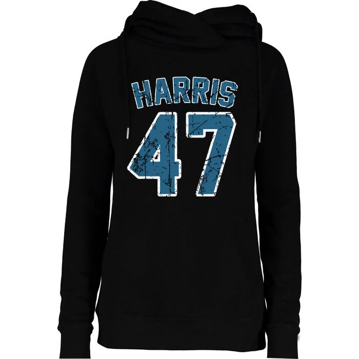 Harris 47 Vintage Harris 2024 Kamala 2024 Womens Funnel Neck Pullover Hood