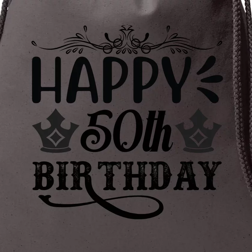 Happy 50th Birthday Celebration Graphic Drawstring Bag