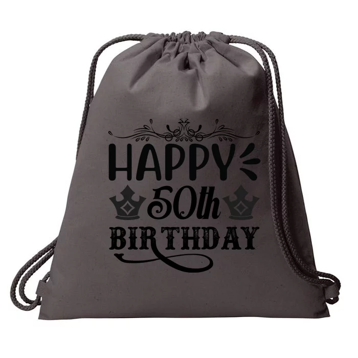 Happy 50th Birthday Celebration Graphic Drawstring Bag