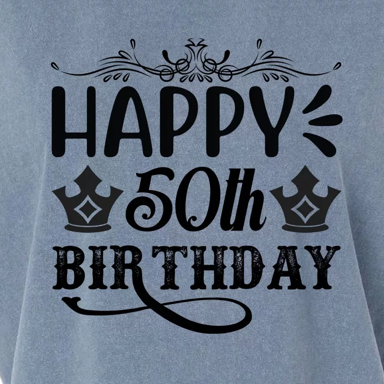 Happy 50th Birthday Celebration Graphic Garment-Dyed Women's Muscle Tee