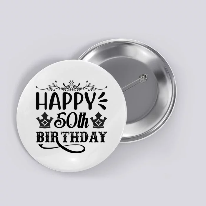 Happy 50th Birthday Celebration Graphic Button