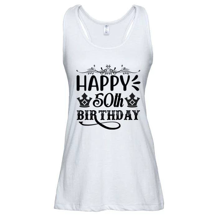 Happy 50th Birthday Celebration Graphic Ladies Essential Flowy Tank