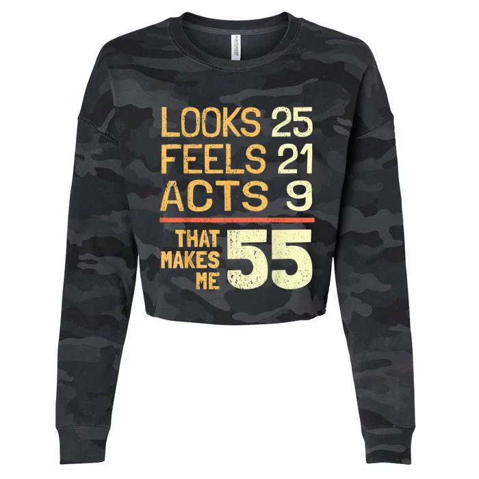 Hilarious 55th Birthday Idea I 55 Years Cropped Pullover Crew