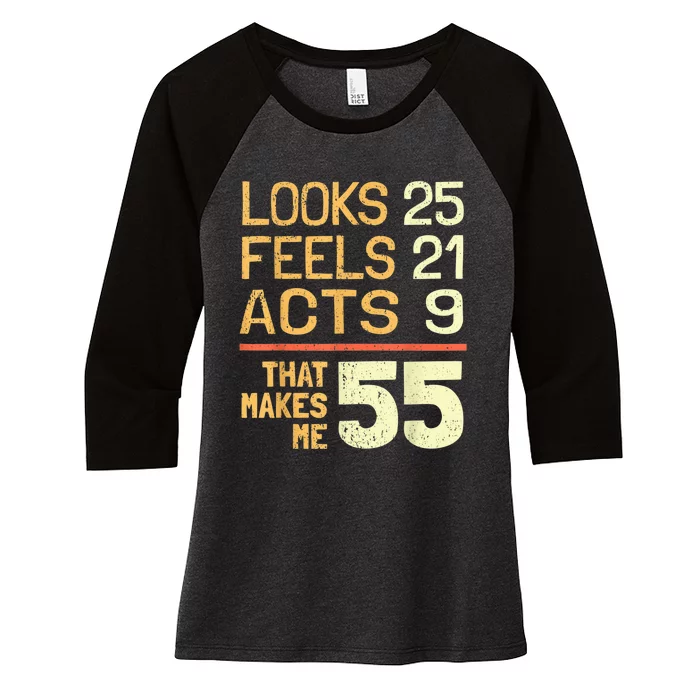 Hilarious 55th Birthday Idea I 55 Years Women's Tri-Blend 3/4-Sleeve Raglan Shirt