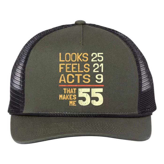 Hilarious 55th Birthday Idea I 55 Years Retro Rope Trucker Hat Cap