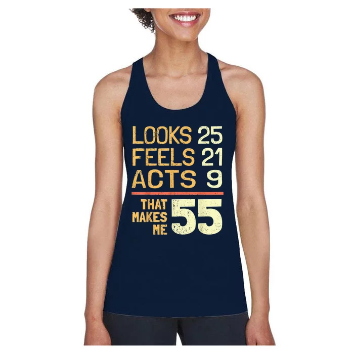 Hilarious 55th Birthday Idea I 55 Years Women's Racerback Tank