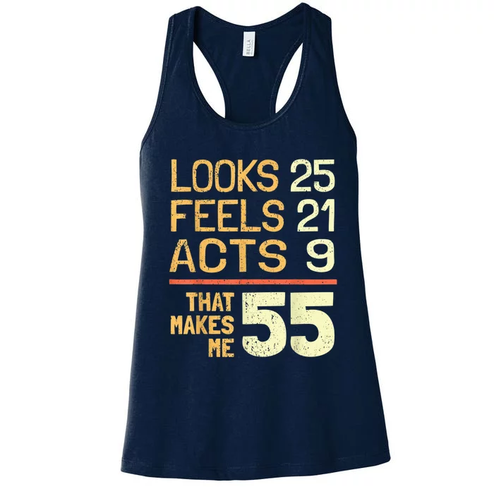 Hilarious 55th Birthday Idea I 55 Years Women's Racerback Tank