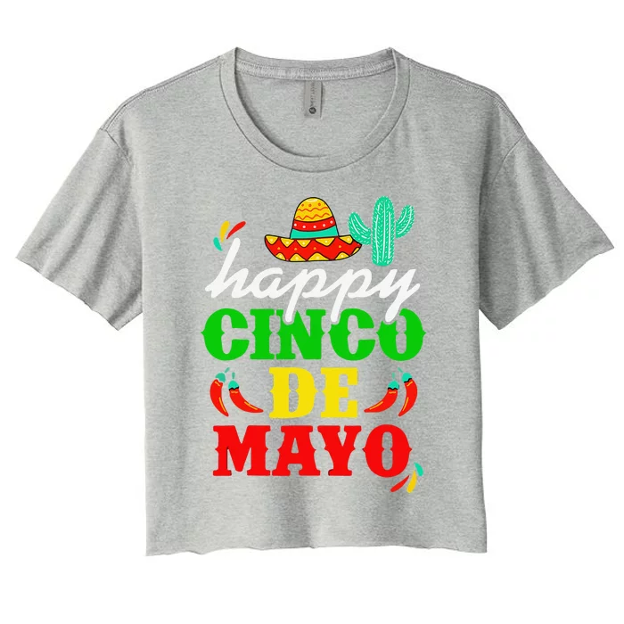 Happy 5 De Mayo Cinco De Mayo Viva Mexico 5 De Mayo Women's Crop Top Tee