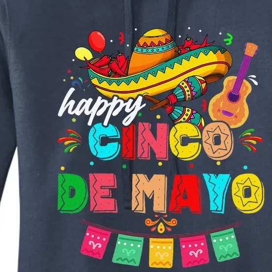 Happy 5 De Mayo Lets Fiesta Viva Mexico Cinco De Mayo Women's Pullover Hoodie