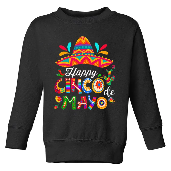 Happy 5 De Mayo Cinco de Mayo Viva Mexico 5 De Mayo Toddler Sweatshirt