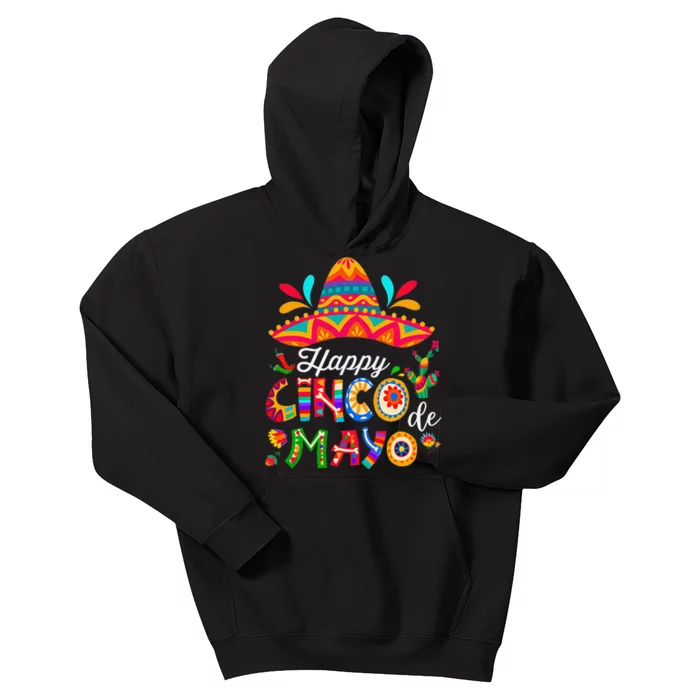 Happy 5 De Mayo Cinco de Mayo Viva Mexico 5 De Mayo Kids Hoodie