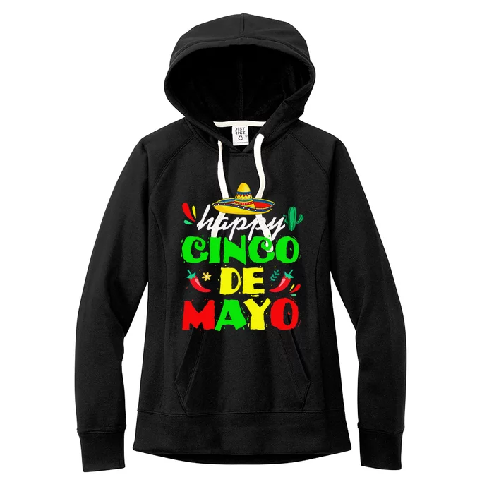 Happy 5 De Mayo Funny Cinco De Mayo Viva Mexico 5 De Mayo Women's Fleece Hoodie