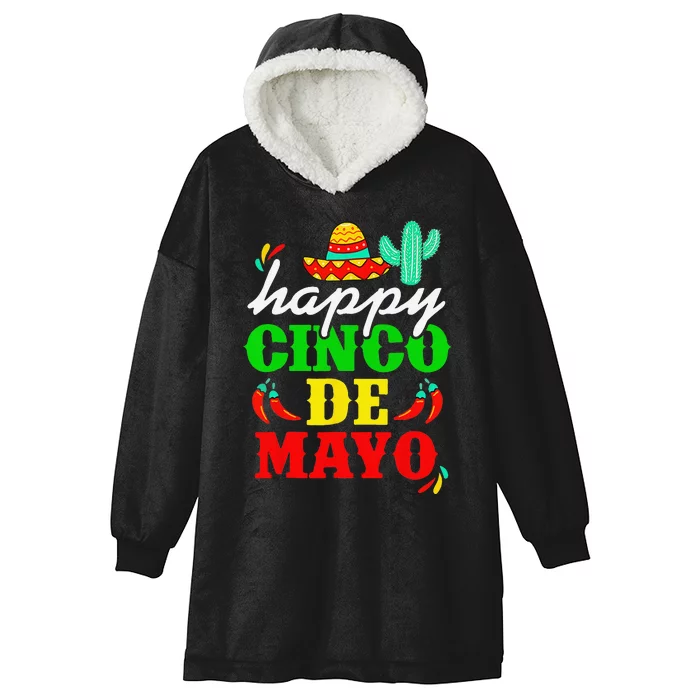 Happy 5 De Mayo Cinco de Mayo Viva Mexico 5 De Mayo Hooded Wearable Blanket