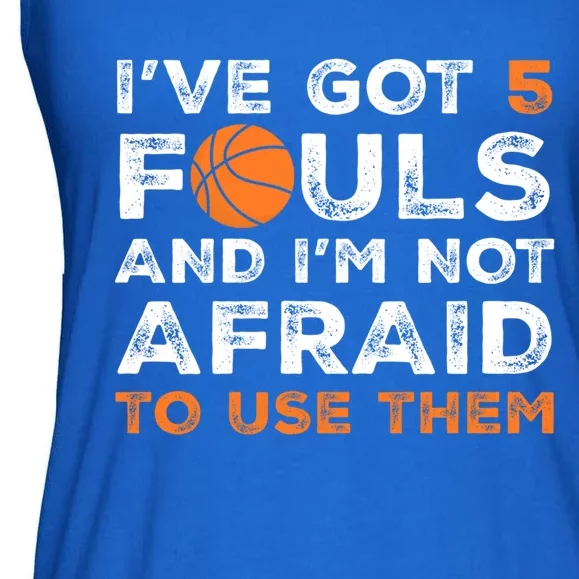 Hoops 5 Fouls Funny Basketball Player Dad Mom Retro Game Day Cool Gift Ladies Essential Flowy Tank