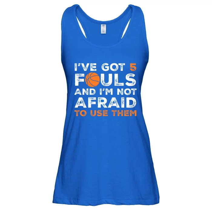 Hoops 5 Fouls Funny Basketball Player Dad Mom Retro Game Day Cool Gift Ladies Essential Flowy Tank