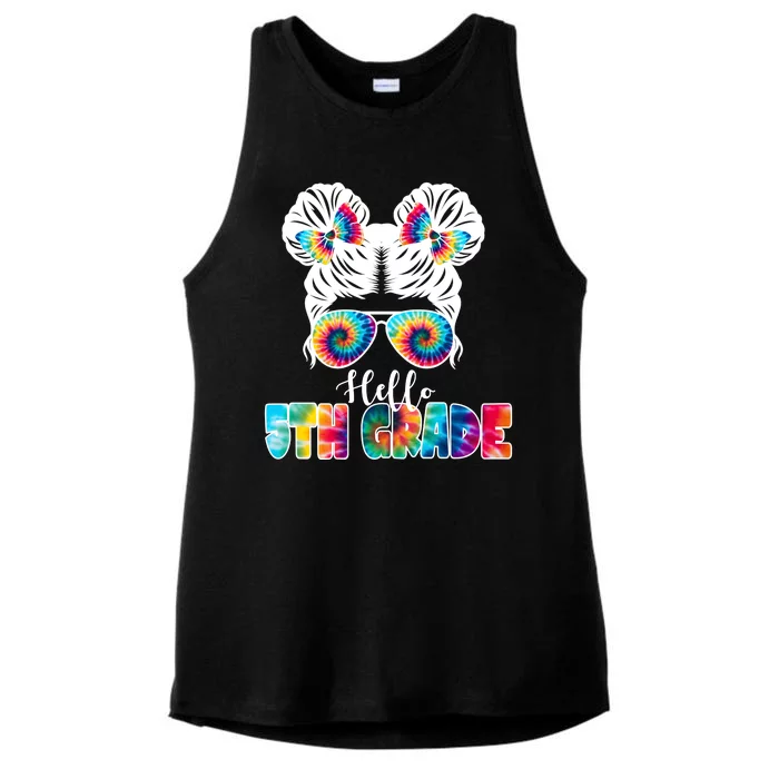 Hello 5th Grade Colorful Ladies Tri-Blend Wicking Tank