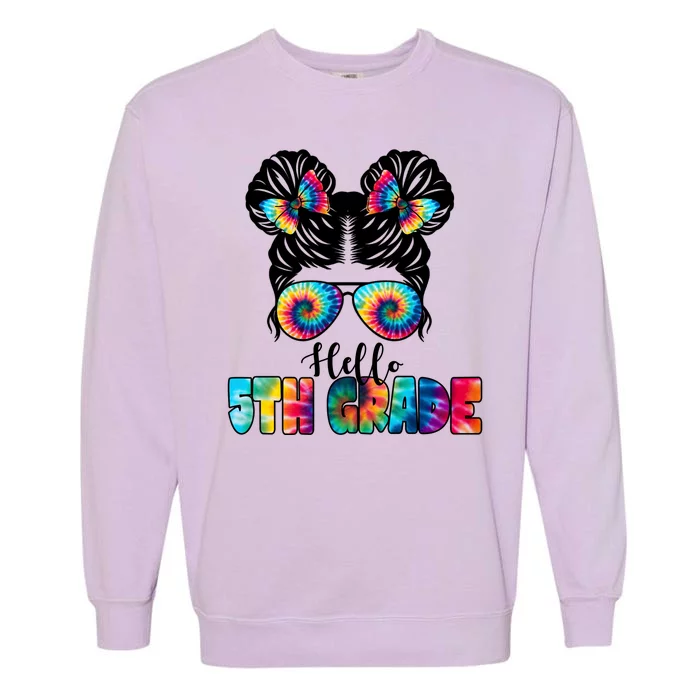 Hello 5th Grade Colorful Garment-Dyed Sweatshirt