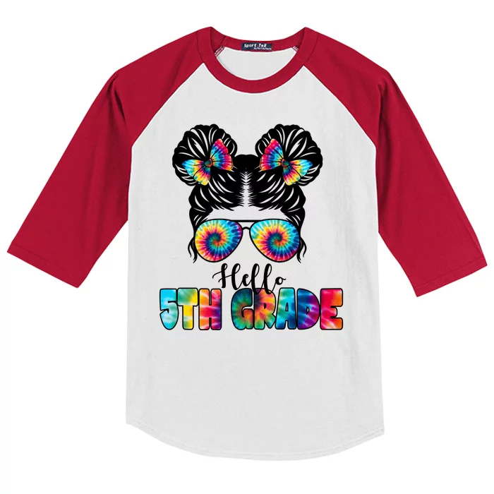 Hello 5th Grade Colorful Kids Colorblock Raglan Jersey