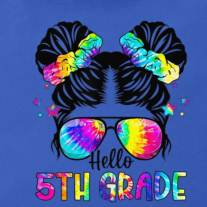 Hello 5th Grade Messy Bun Team Fifth Grade Back To School Zip Tote Bag