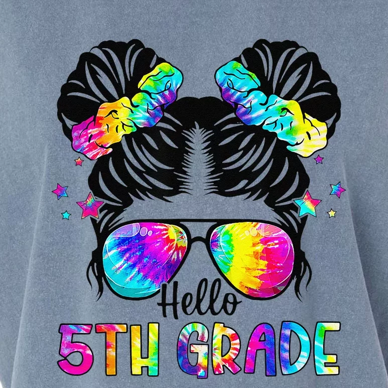 Hello 5th Grade Messy Bun Team Fifth Grade Back To School Garment-Dyed Women's Muscle Tee