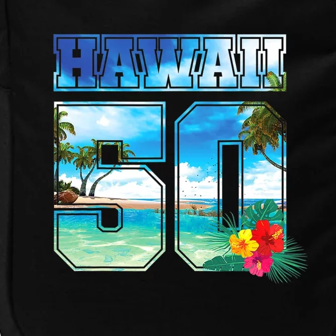 Hawaii 50th State Hawaii Hibiscus 50 Impact Tech Backpack