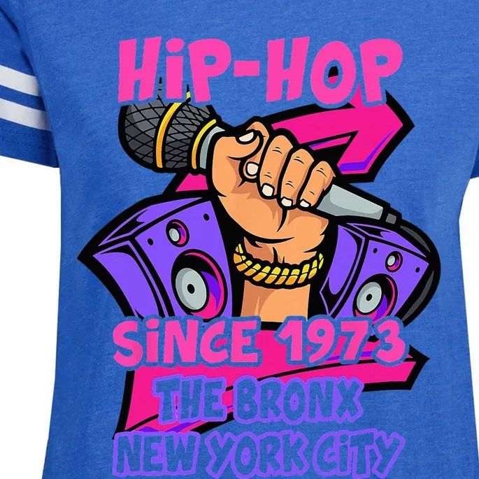 HIPHOP 50 YEARS OLD SINCE 1973 THE BRONX NEW YORK CITY Enza Ladies Jersey Football T-Shirt