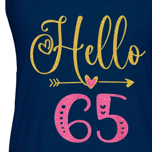 Hello 65 Years Old Wo's 65th Birthday Ladies Essential Flowy Tank