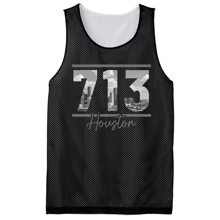 Houston 713 Area Code Skyline Texas Pride Vintage Mesh Reversible Basketball Jersey Tank