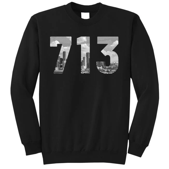 Houston 713 Area Code Skyline Texas Pride Vintage Sweatshirt