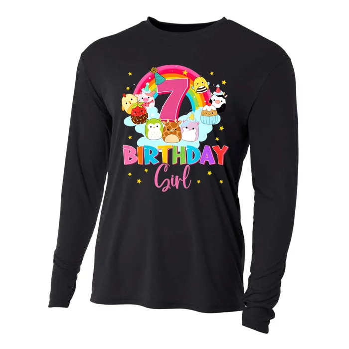 Happy 7th Birthday Squish Squad Mallow Cute Cooling Performance Long Sleeve Crew