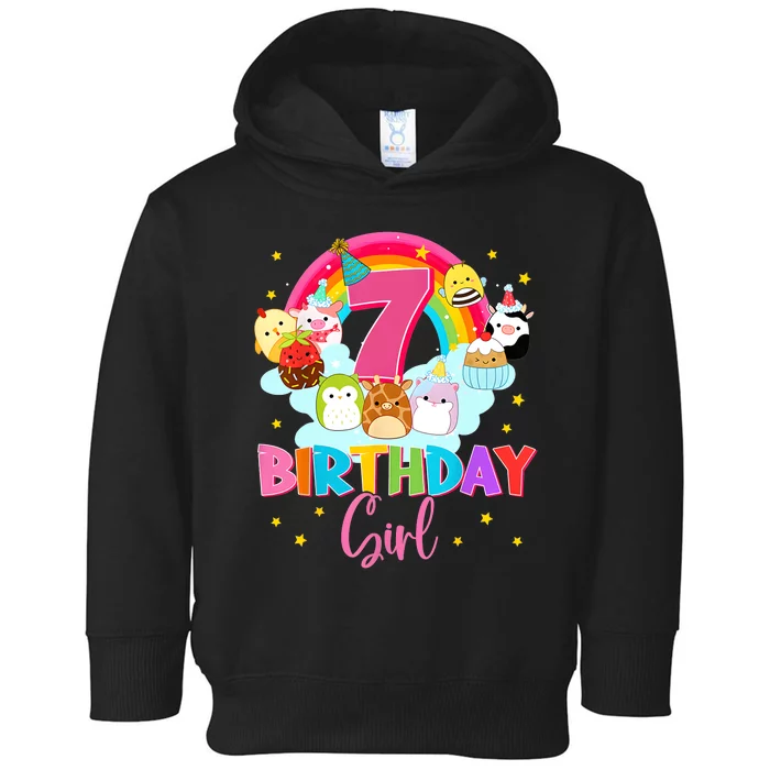 Happy 7th Birthday Squish Squad Mallow Cute Toddler Hoodie