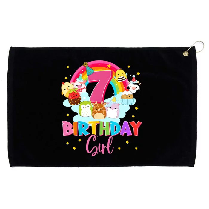 Happy 7th Birthday Squish Squad Mallow Cute Grommeted Golf Towel