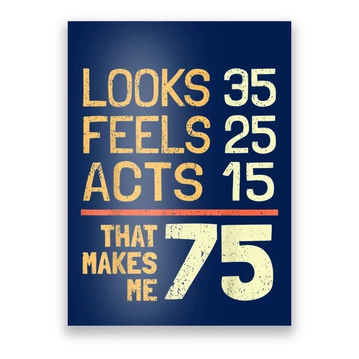 Hilarious 75th Birthday Present Idea I 75 Years Poster