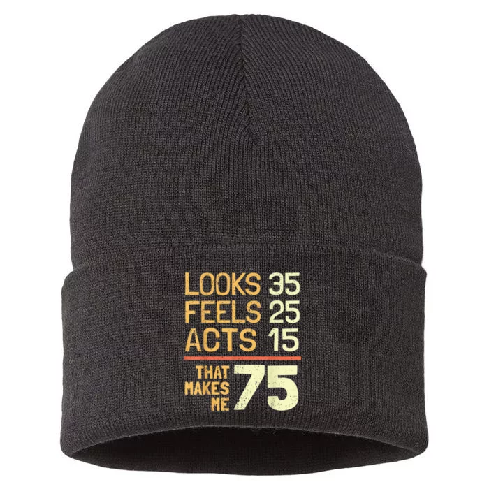 Hilarious 75th Birthday Idea I 75 Years Sustainable Knit Beanie