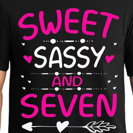 Happy 7th Birthday Sweet Sassy And Seven 7 Years Old Pajama Set