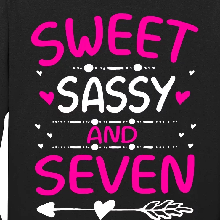 Happy 7th Birthday Sweet Sassy And Seven Girl 7 Years Old Long Sleeve Shirt